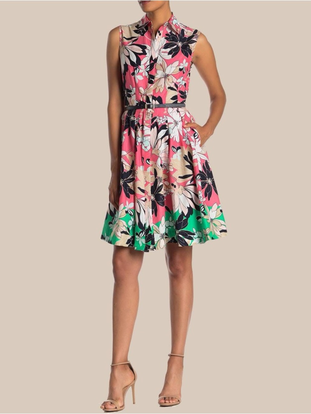 Tommy Hilfiger Floral Fit and Flare Cotton Dress Women’s size 12